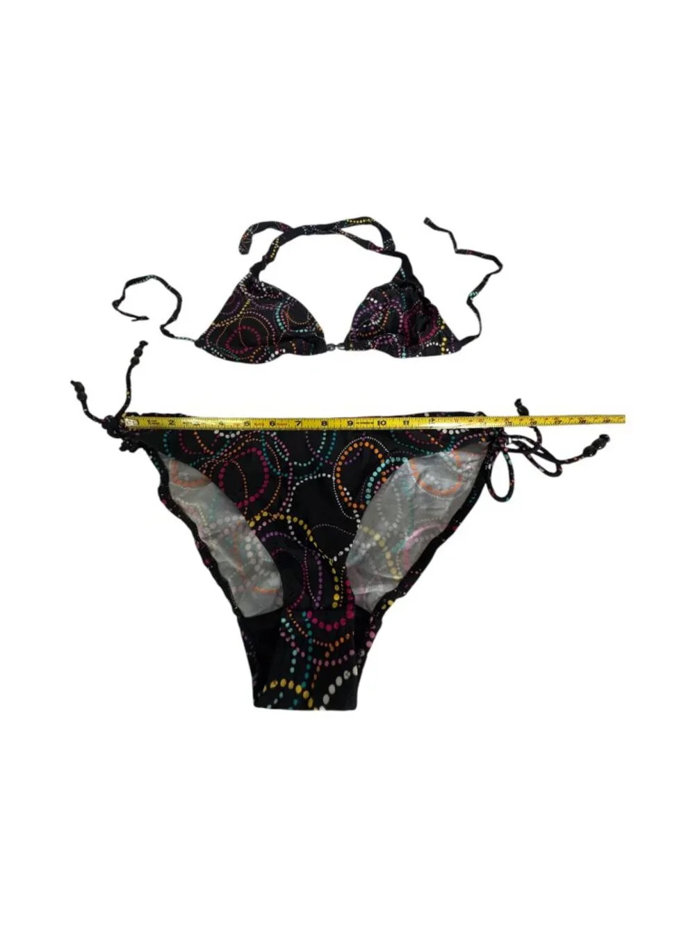 Black Polka Dot Bikini Set with Free Bag & Sunglasses for Women